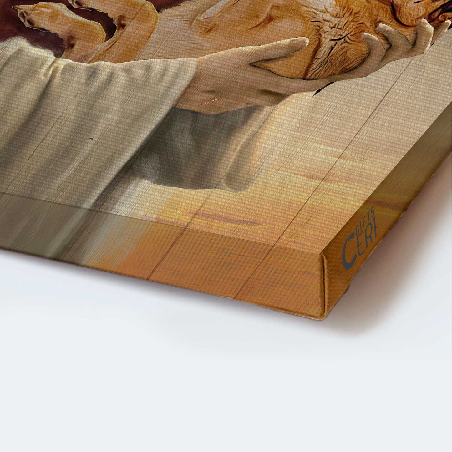 Jesus Portrait Canvas - Little German Shepherd, The world in his arm, Jesus artwork Portrait Canvas - Gift For Christian Portrait Canvas Prints, Christian Wall Art