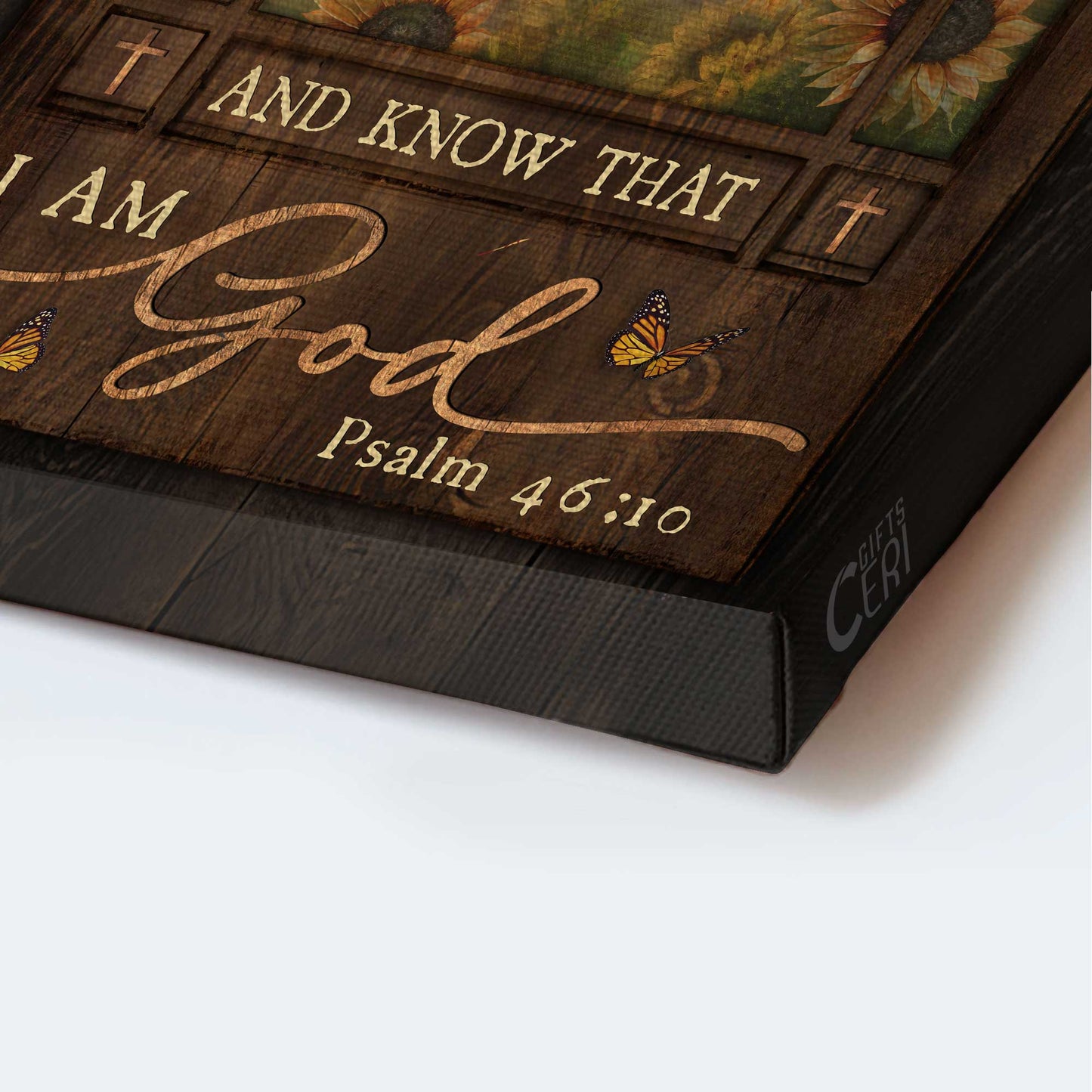 Jesus Portrait Canvas - Sunflower field, Bible verse Portrait Canvas - Inspirational gift, Gift For Religious Chiristian - Be still and know that I am God