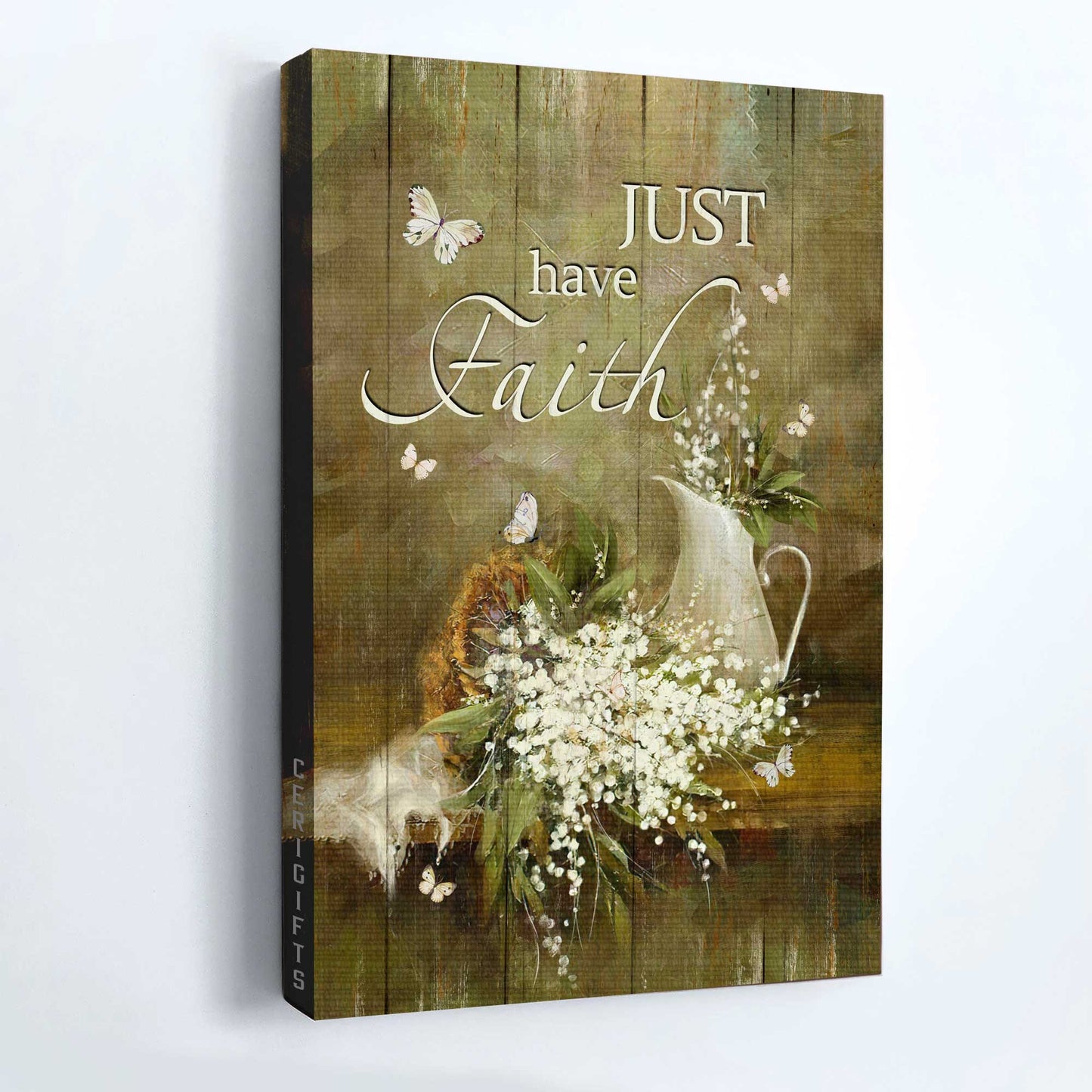 Jesus Portrait Canvas - Vintage Painting, Baby Flower, Still Art Canvas - Gift For Christian - Just Have Faith Canvas