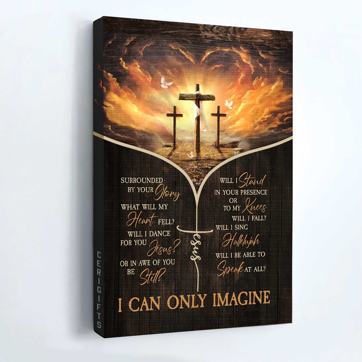 Jesus Portrait Canvas - The Three Crosses, Flower Field, Heaven's Light Canvas - Gift For Christian - I Can Only Imagine