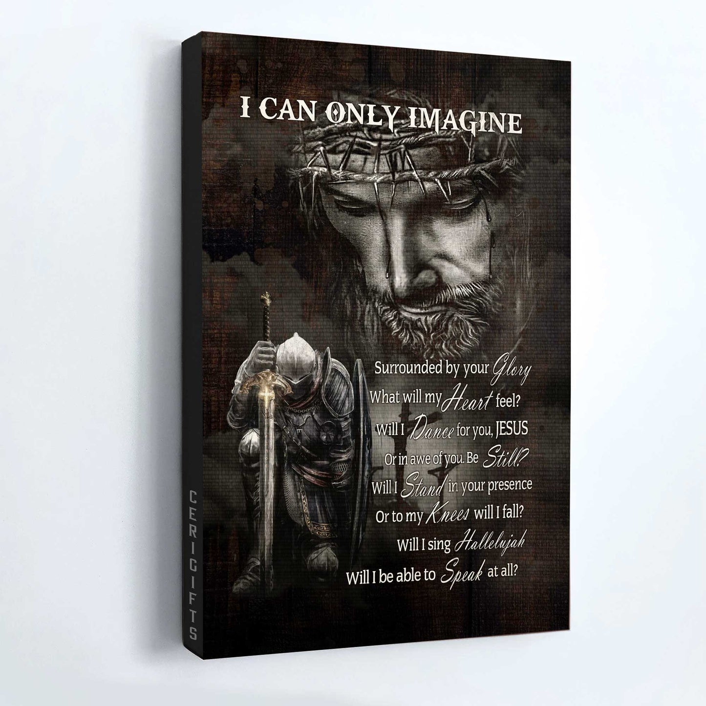 Jesus Portrait Canvas - Warrior Of God, Jesus Painting, Black And White Painting Canvas - Gift For Christian - I Can Only Imagine Canvas
