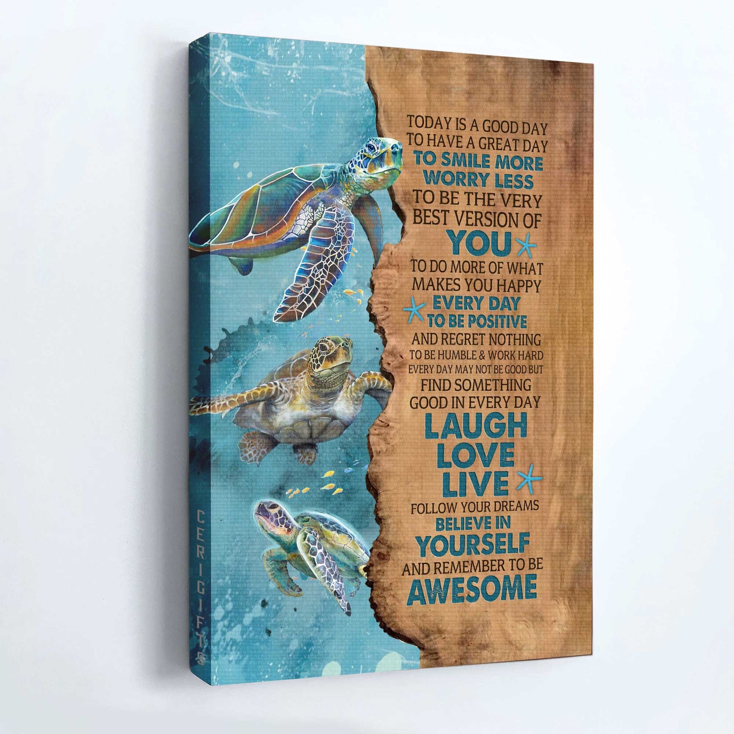Jesus Portrait Canvas - Turtle, Beach Canvas - Gift For Christian - Today Is A Good Day To Have A Great Day Canvas