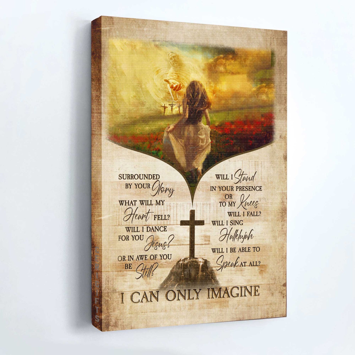 Jesus Portrait Canvas - The Way To Beautiful World, Beautiful Girl, Jesus Hand Canvas - Gift For Christian - I Can Only Imagine Canvas
