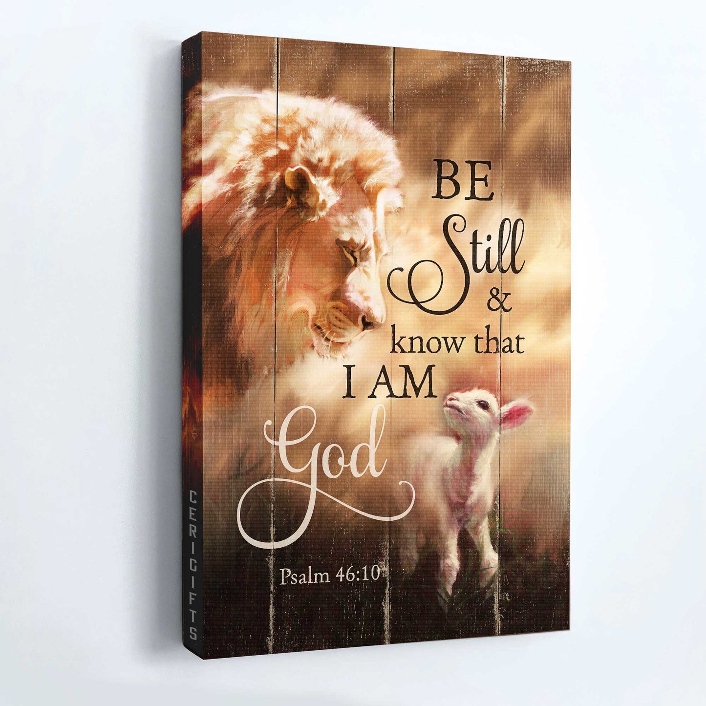 Jesus Portrait Canvas - Watercolor Lion, Jesus Painting, Lamb Of Jesus Canvas - Gift For Christian - Be Still And Know That I Am God Canvas
