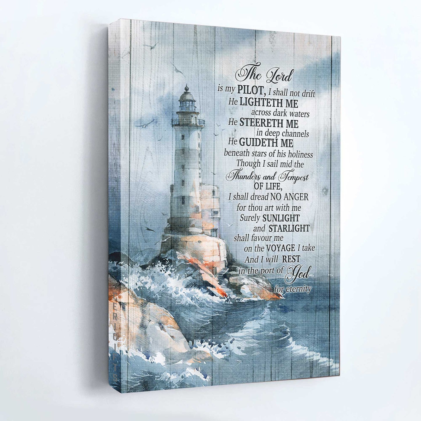 Jesus Portrait Canvas - The Sailor’s Psalm, Lighthouses Canvas - Gift For Christian - The Lord Is My Pilot Canvas