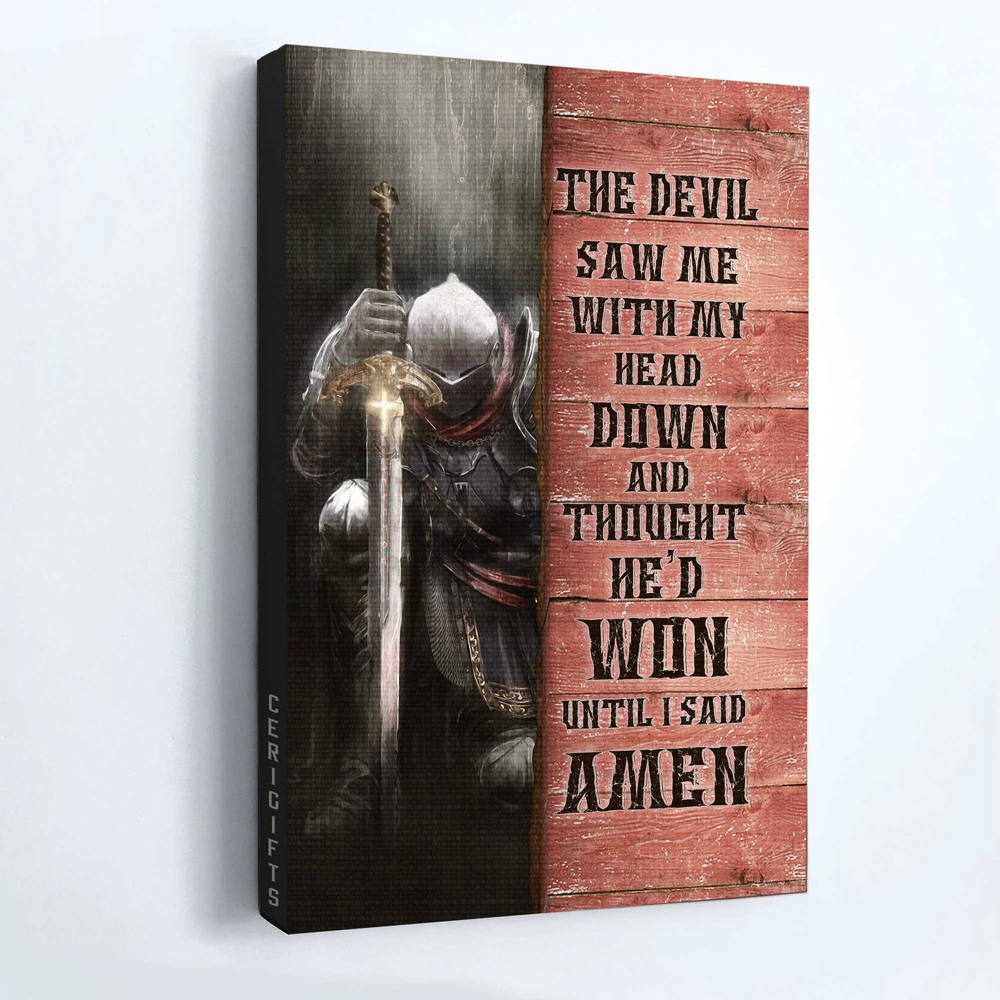 Jesus Portrait Canvas - Warrior Canvas - Gift For Christian - The Devil Thought He'd Won Until I Said Amen Canvas