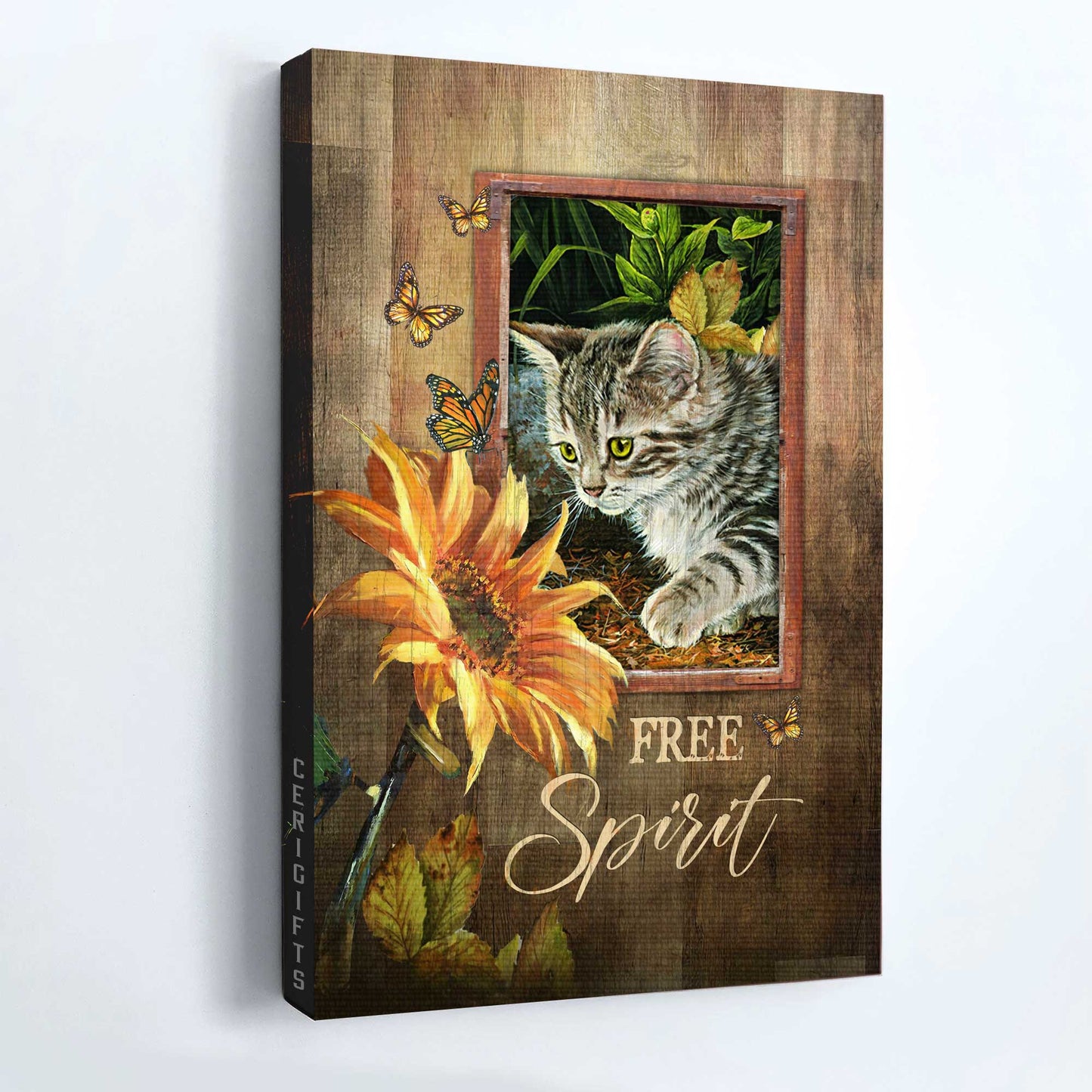Jesus Portrait Canvas - Watercolor sunflower, Butterfly Portrait Canvas - Gift For Religious Christian - Free spirit