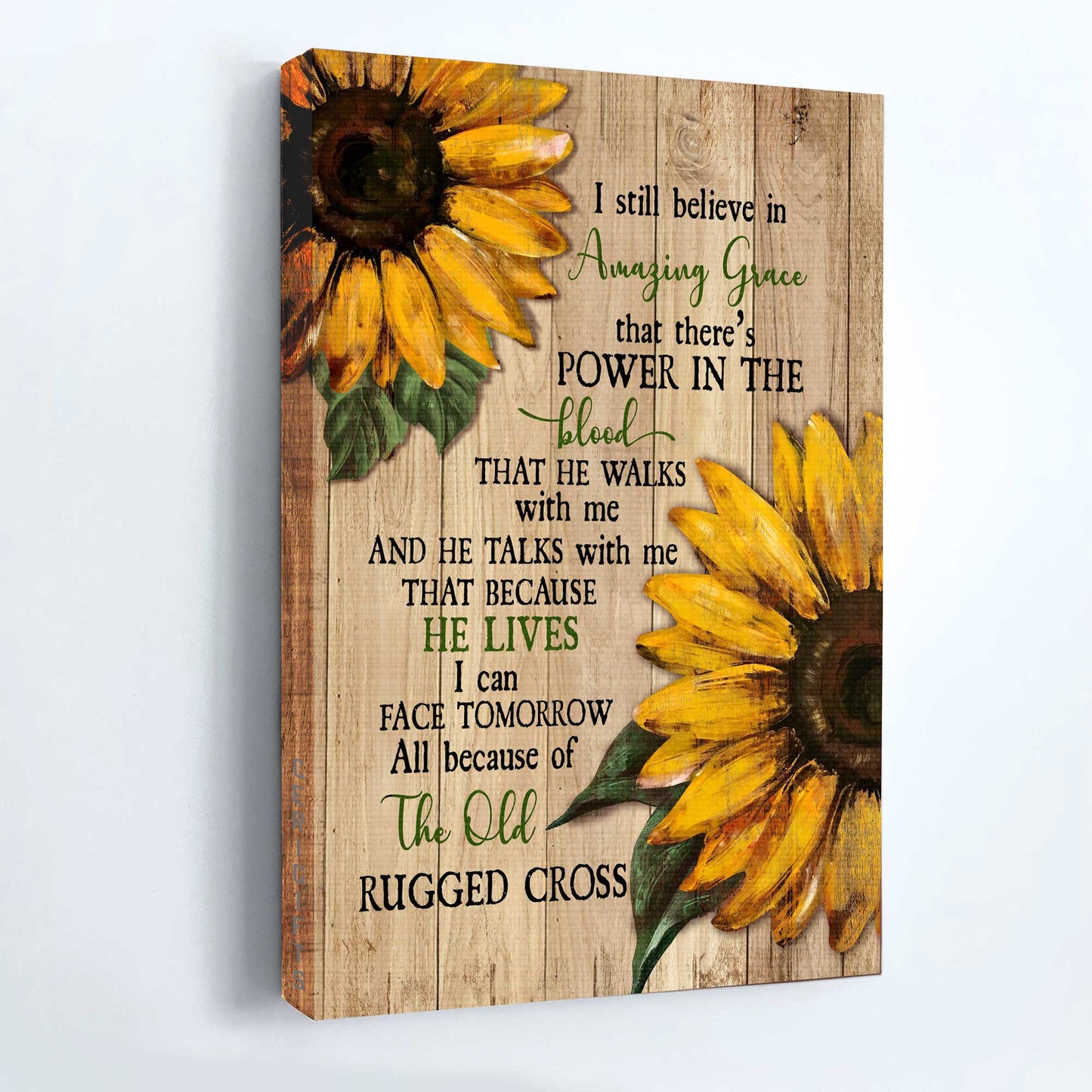 Jesus Portrait Canvas - Sunflower, Vintage Painting Canvas - Gift For Christian - I Still Believe In Amazing Grace Canvas