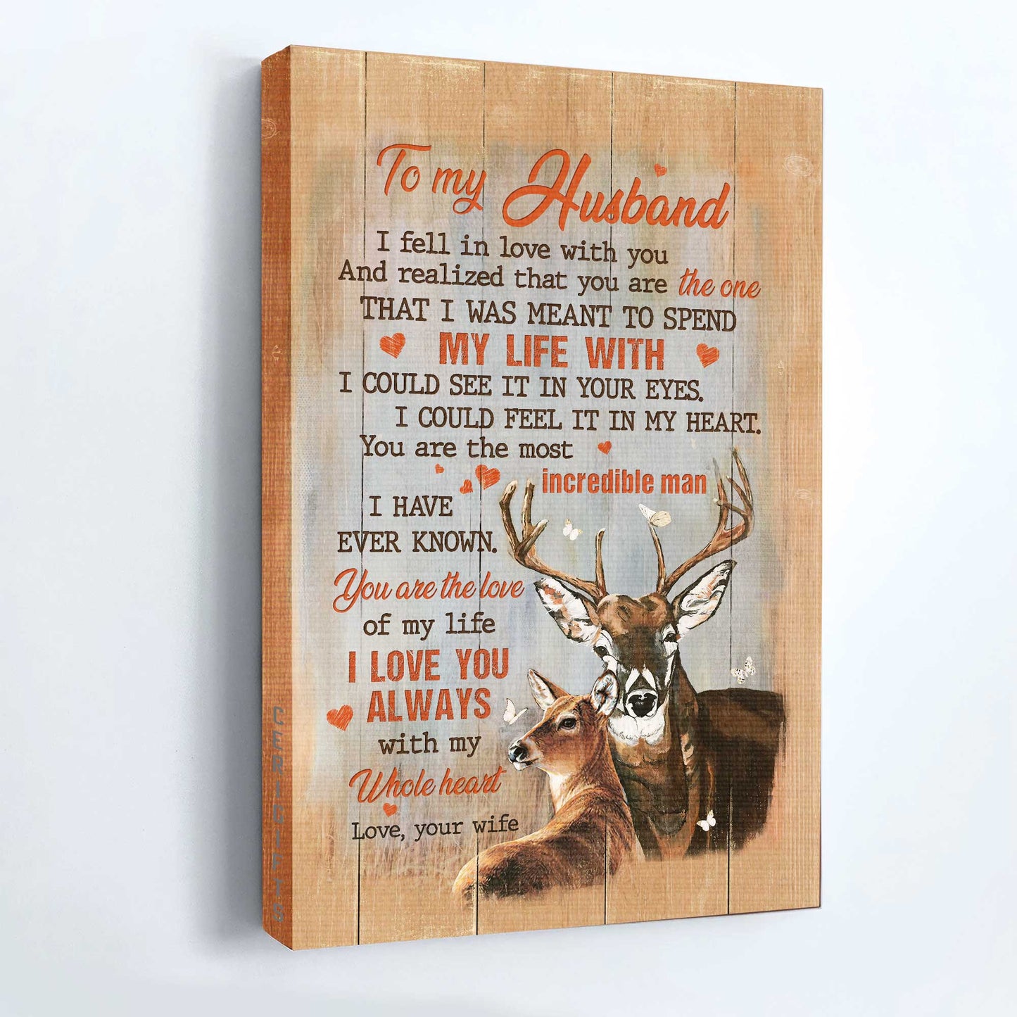 Gift For Husband Portrait Canvas - To My Husband, Deer, Marriage, Couple Canvas - Valentine's Day Gift For Couple, Spouse, Lover - I Love You Always