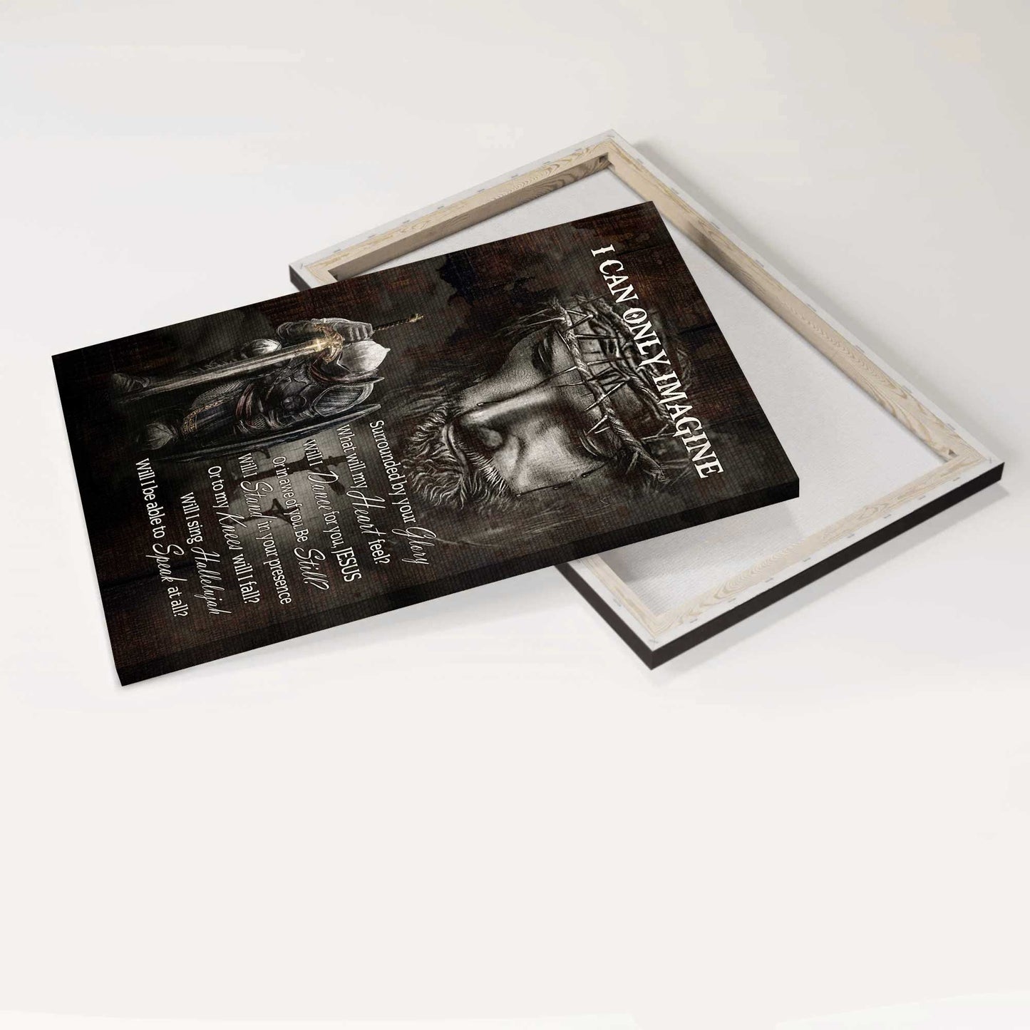 Jesus Portrait Canvas - Warrior Of God, Jesus Painting, Black And White Painting Canvas - Gift For Christian - I Can Only Imagine Canvas