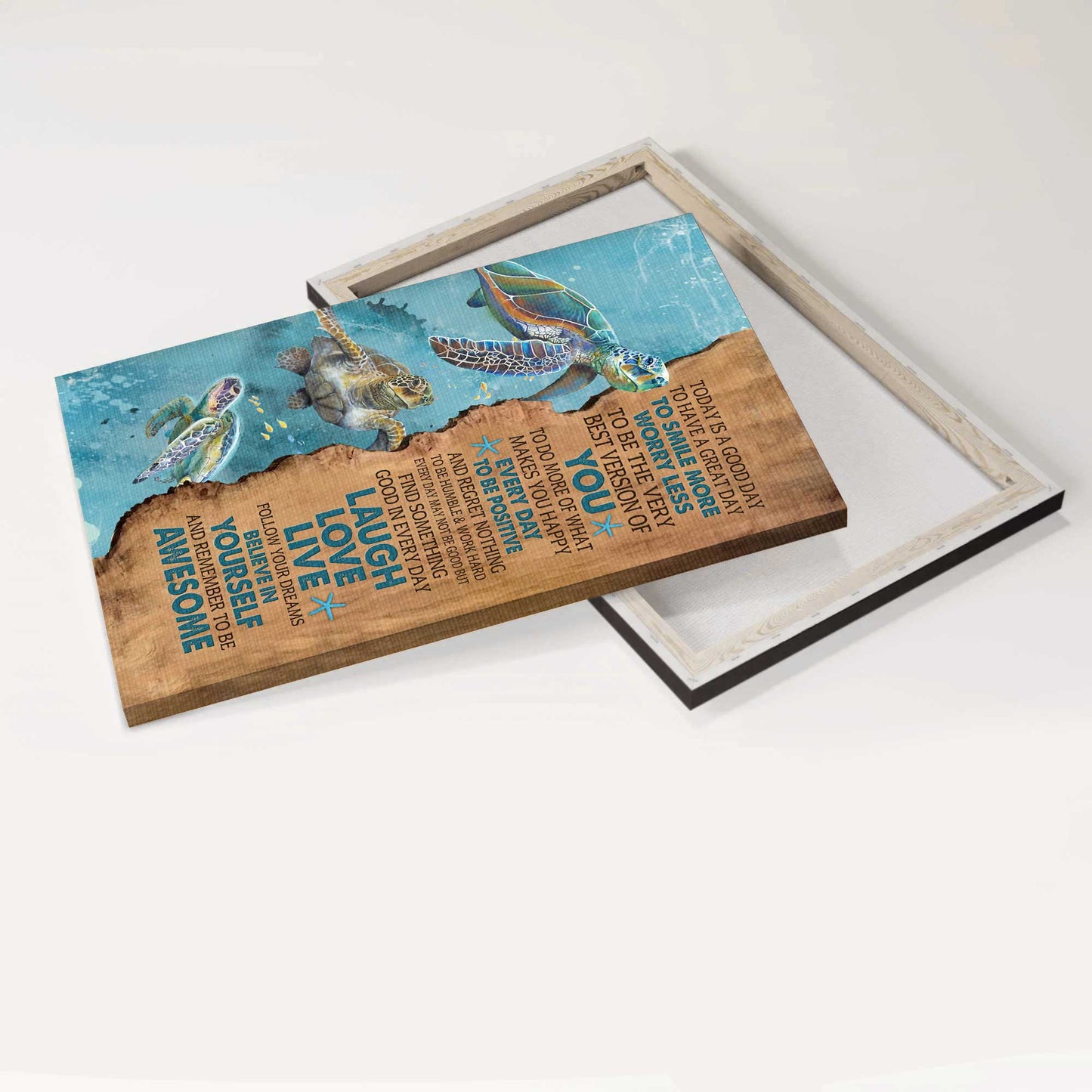 Jesus Portrait Canvas - Turtle, Beach Canvas - Gift For Christian - Today Is A Good Day To Have A Great Day Canvas