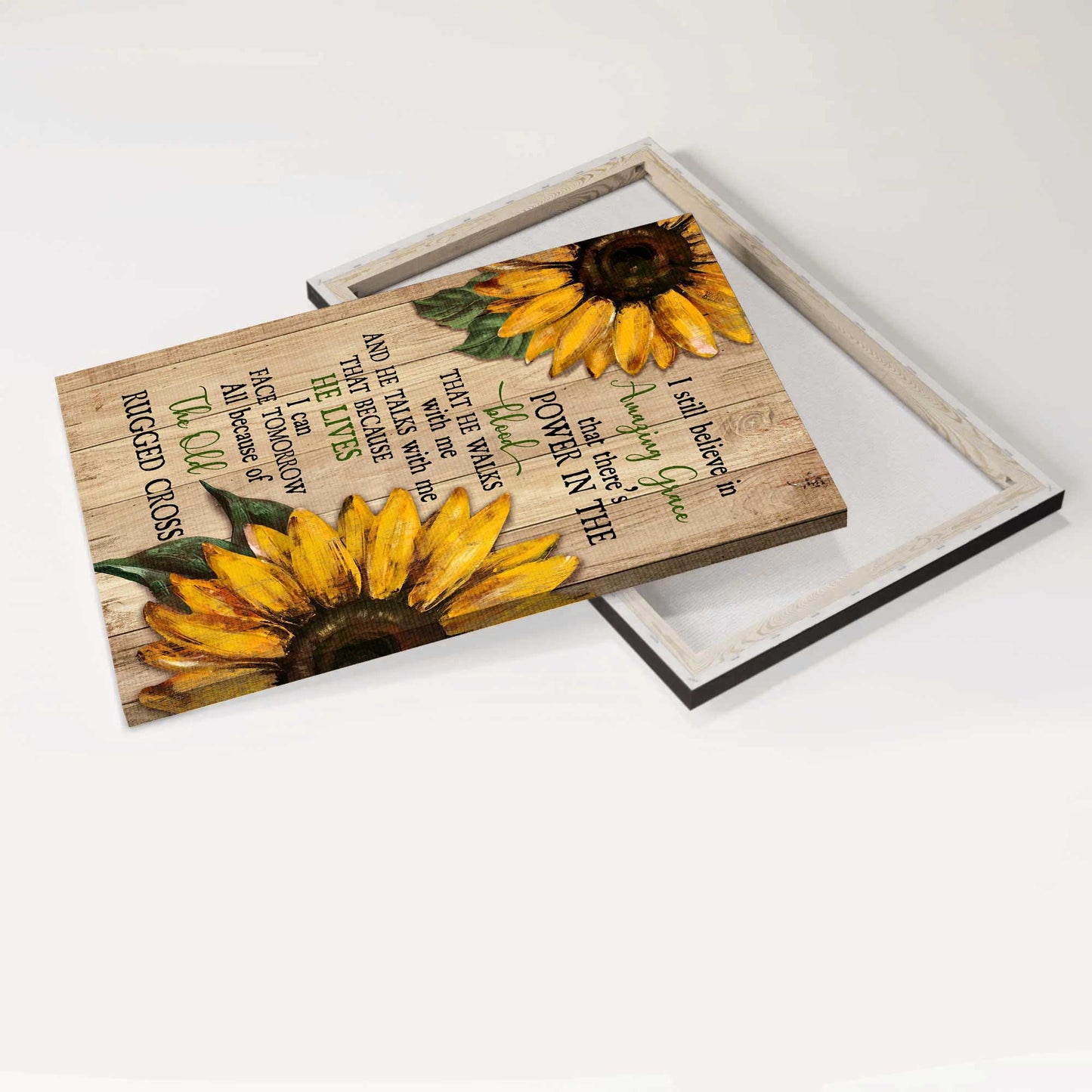 Jesus Portrait Canvas - Sunflower, Vintage Painting Canvas - Gift For Christian - I Still Believe In Amazing Grace Canvas