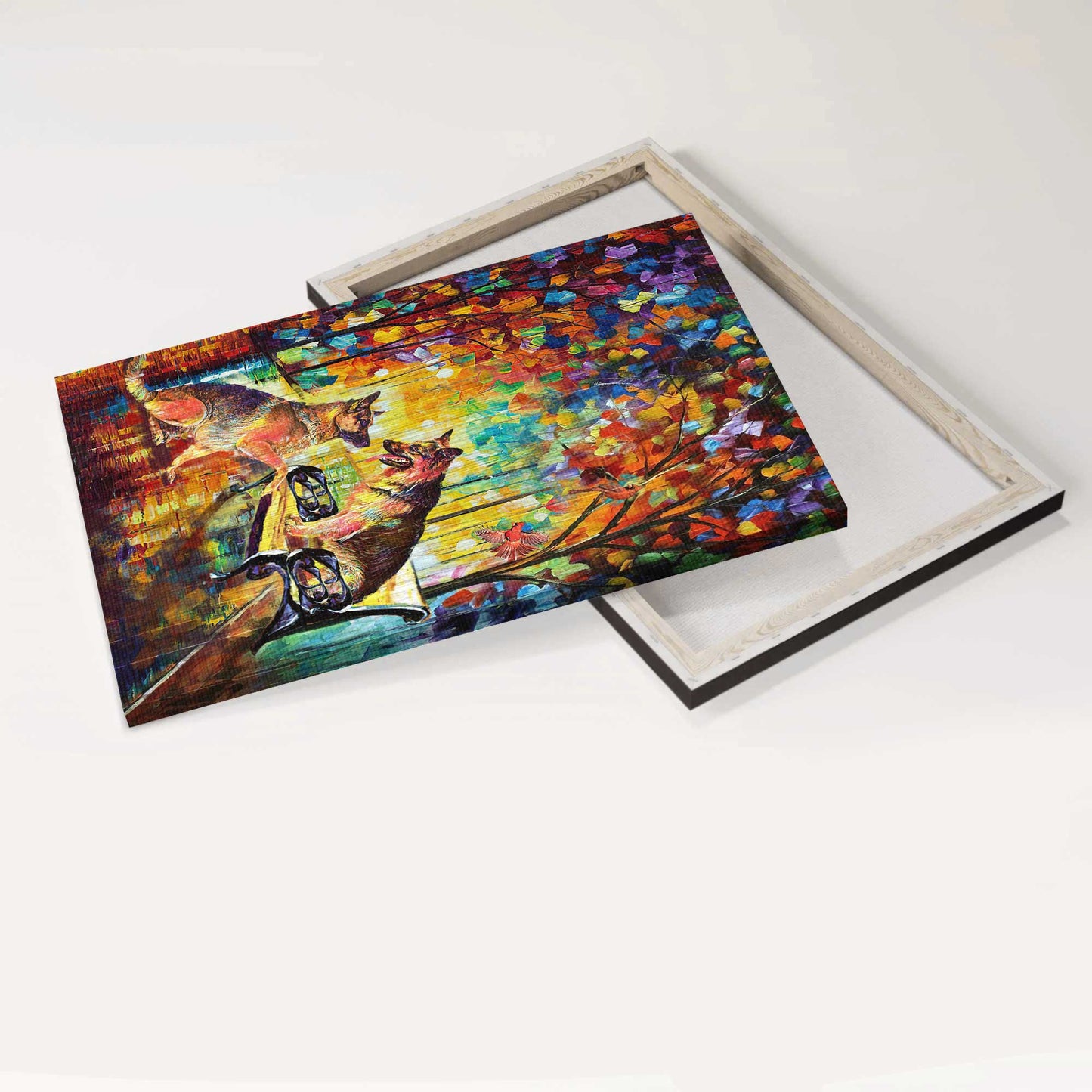 German Shepherd Portrait Canvas - German Shepherd, Vibrant color, Dog drawing, Abstract painting, In the park- Gift for dog lover - Jesus Portrait Canvas Prints, Wall Art