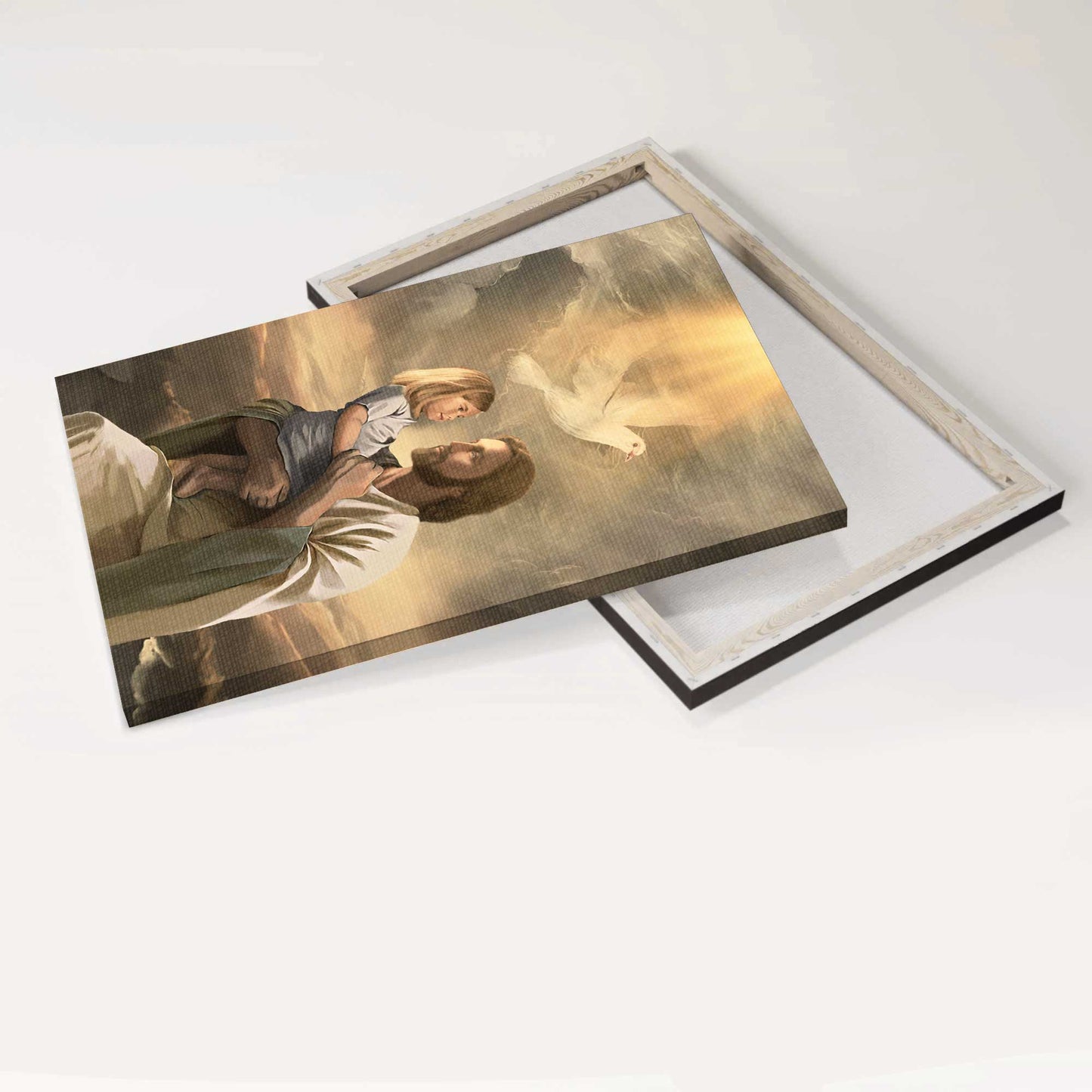 Jesus Portrait Canvas - The Life Of Jesus, White Dove, Jesus Painting, Jesus With Child Canvas - Gift For Christian
