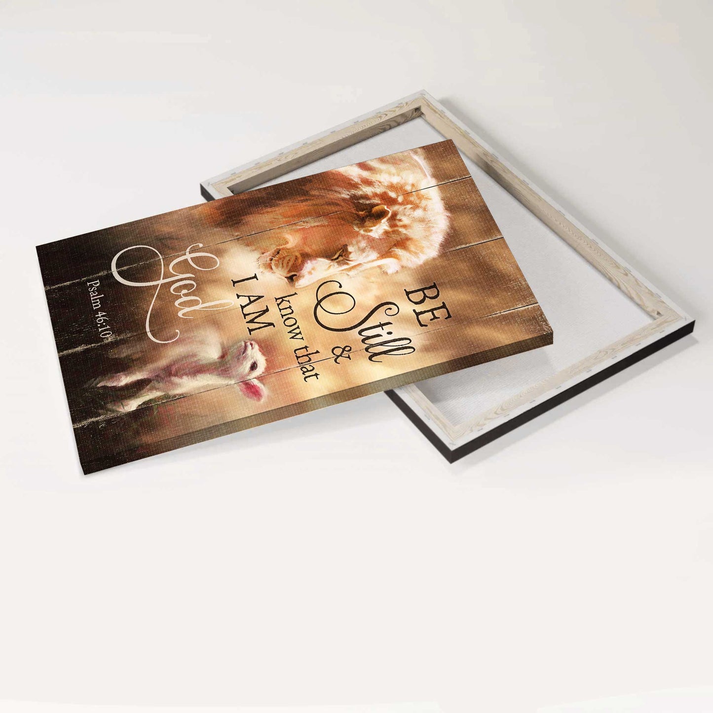 Jesus Portrait Canvas - Watercolor Lion, Jesus Painting, Lamb Of Jesus Canvas - Gift For Christian - Be Still And Know That I Am God Canvas
