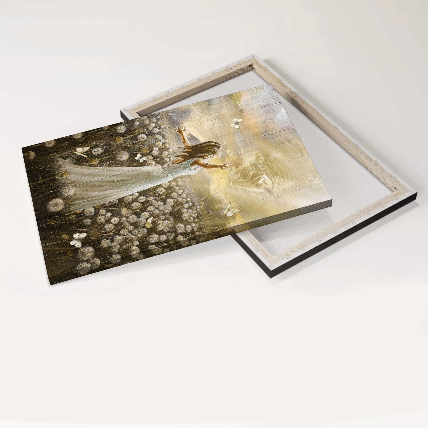 Jesus Portrait Canvas - Walking with Jesus, Dandelion field, Jesus calls, Beautiful girl canvas - Gift For Christian