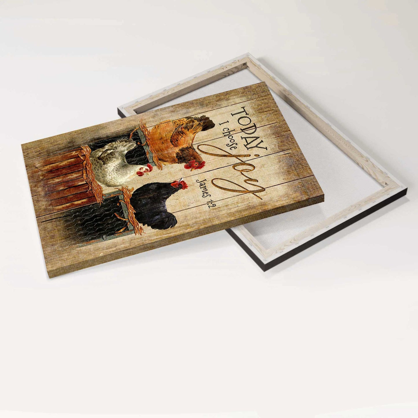 Jesus Portrait Canvas - Unique Chicken Drawing, Wooden Box Canvas - Gift For Christian - Today I Choose Joy Canvas