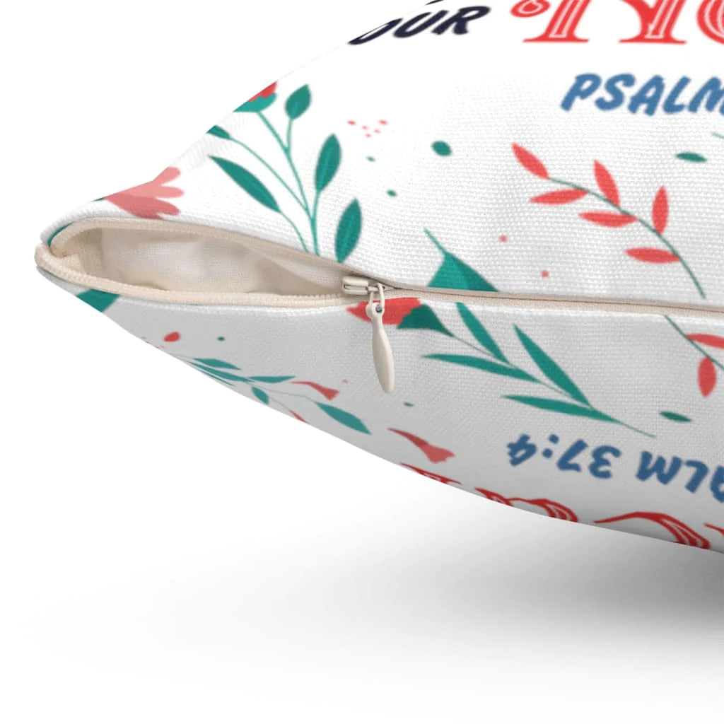 Jesus Pillow - Bible verse pillow - Delight yourself in the Lord Psalm 37:4