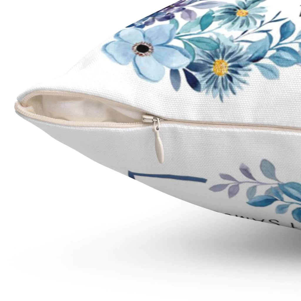 Jesus Pillow - Floral, Flower Frame Pillow - Gift For Christian - 1 Samuel 1:27 For this child we have prayed Throw Pillow