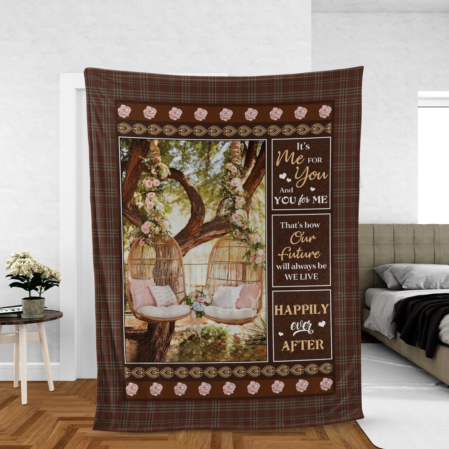 Couple Blanket, Valentine's Day Gift, Gifts For Girlfriend, Wife, Husband, Boyfriend - Rattan Garden Chair Blanket, It's Me For You And You For Me
