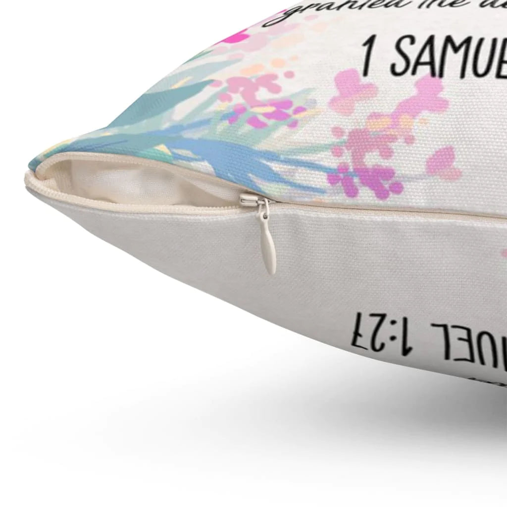 Bible Verse Pillow - Jesus Pillow - Gift For Christian - For This Child I Have Prayed 1 Samuel 1:27 Pillow