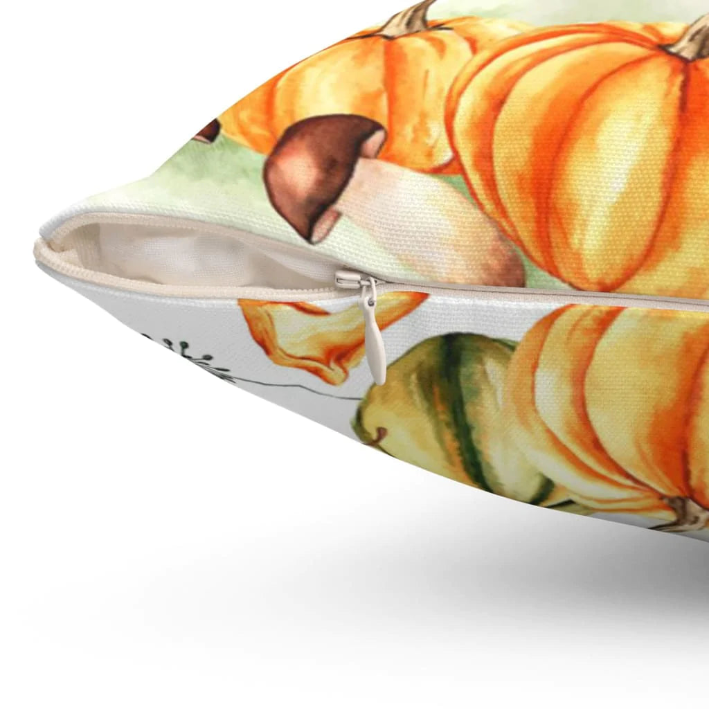 Bible Verse Pillow - Jesus Pillow- Pumpkins - Gift For Christian - Gather here with grateful hearts Thanksgiving Pillow