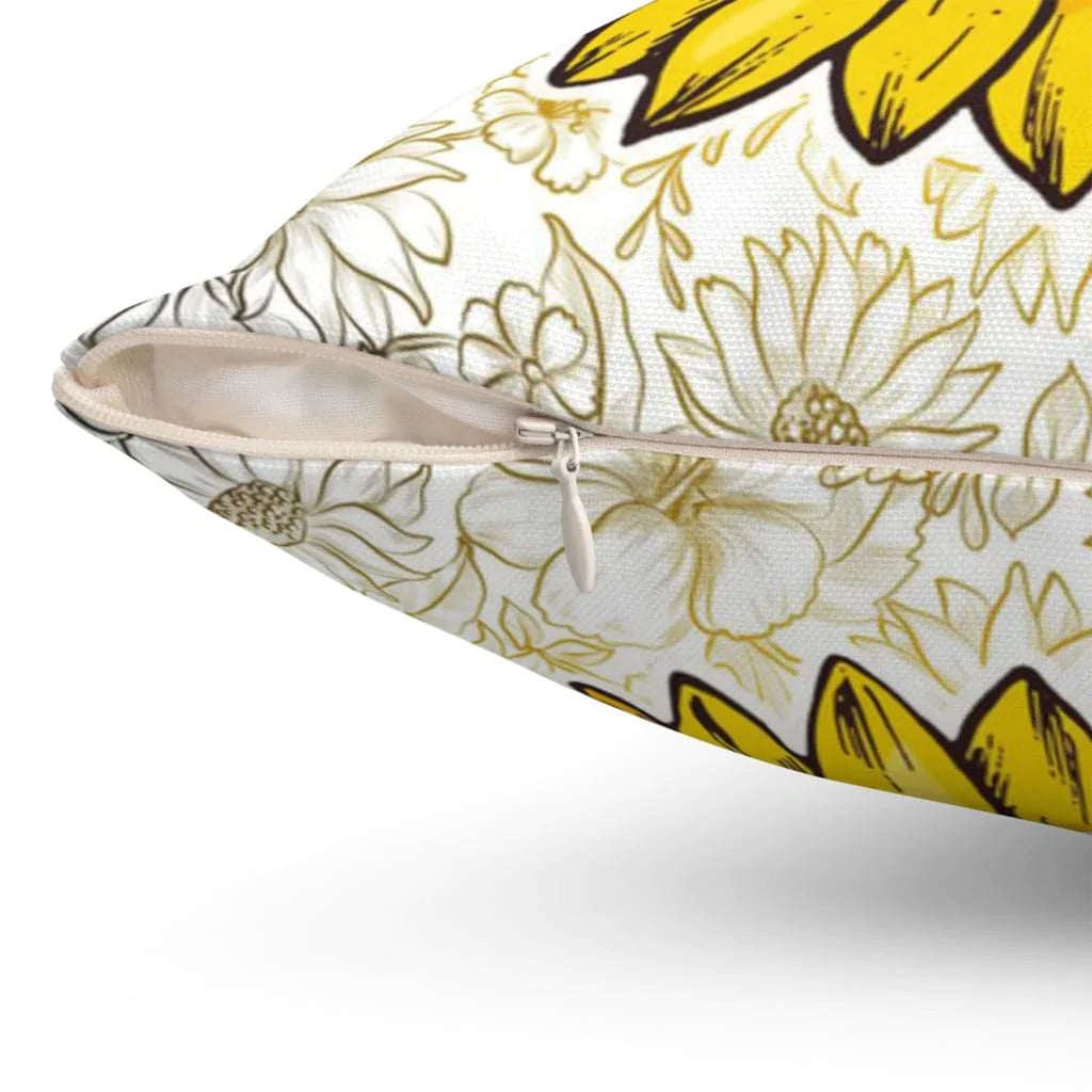 Bible Verse Pillow - Jesus Pillow - Sunflower Pillow - Gift For Christian - Give thanks in all circumstances 1 Thessalonians 5:18 Throw Pillow