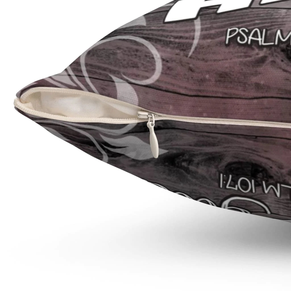 Bible Verse Pillow - Jesus Pillow - Gift For Christian - Give thanks to the Lord for He is good Psalm 107:1 Throw Pillow