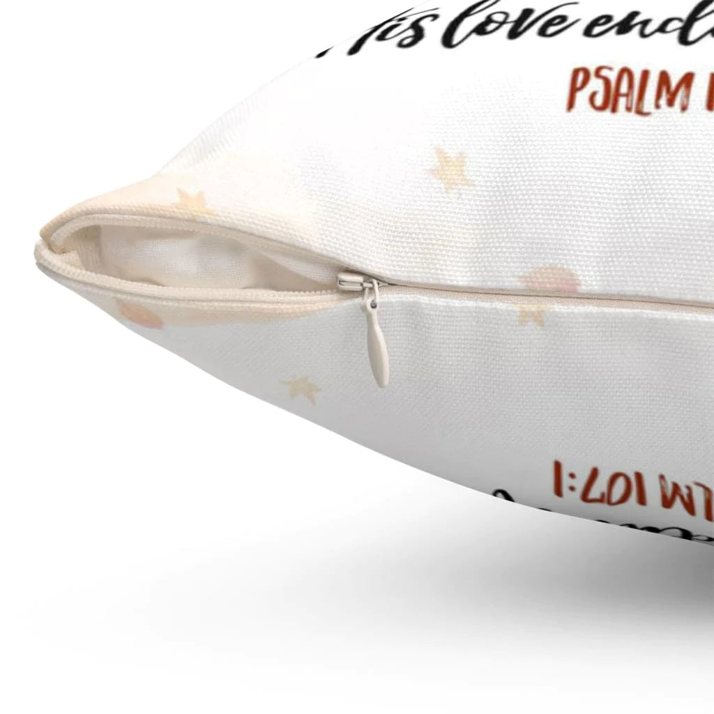 Bible Verse Pillow - Jesus Pillow - Autumn, Thanksgiving Food Pillow - Gift For Christian - Give thanks to the Lord for He is good Psalm 107:1 Throw Pillow