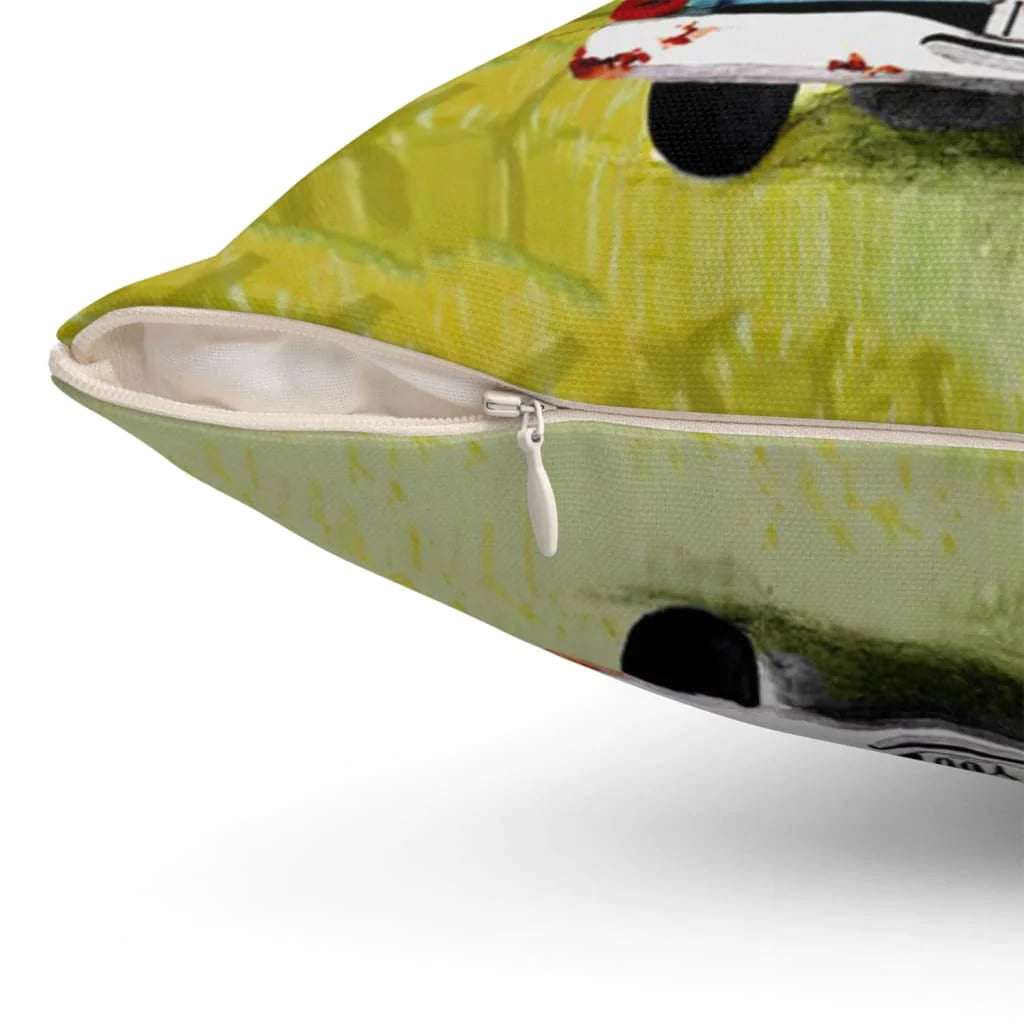 Bible Verse Pillow - Jesus Pillow - Blue Truck, Sunflower- Gift For Christian- God Blessed The Broken Road Christian Pillow