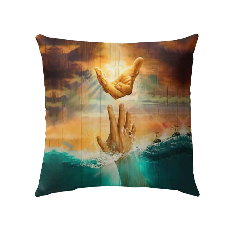 Jesus Pillow - God's Hand Pillow - Gift For Christian - God will save you Throw Pillow