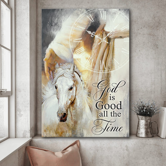 Jesus Portrait Canvas- Beautiful horse, Jesus hand canvas- Gift for Christian- God is good all the time
