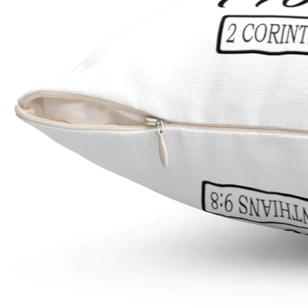 Bible Verse Pillow - Jesus Pillow - Cross Pillow - Gift For Christian - Grace provides 2 Corinthians 9:8 Throw Pillow