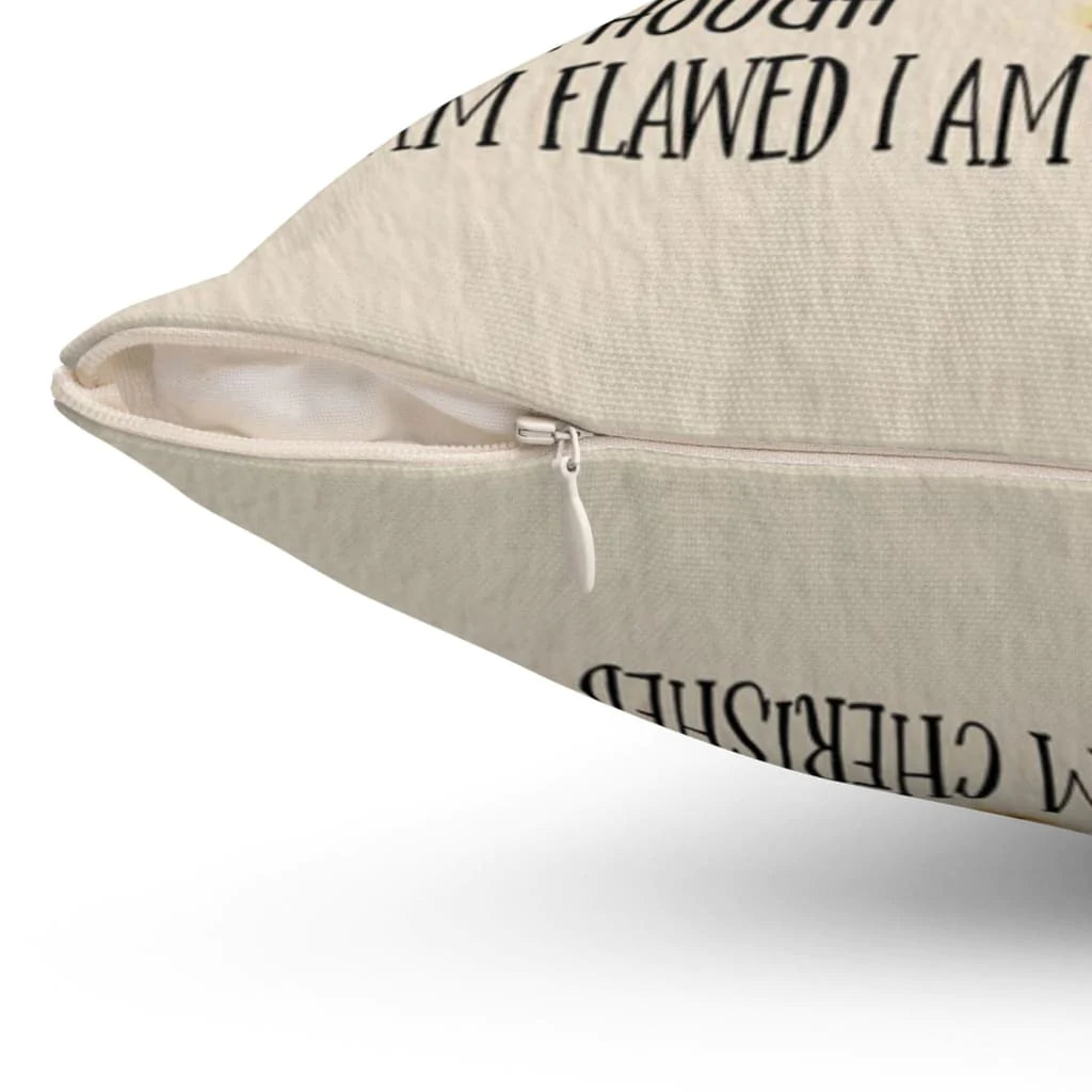Jesus Pillow - Flower Vase Pillow - Gift For Christian - Grace says that though I am flawed I am cherished Throw Pillow