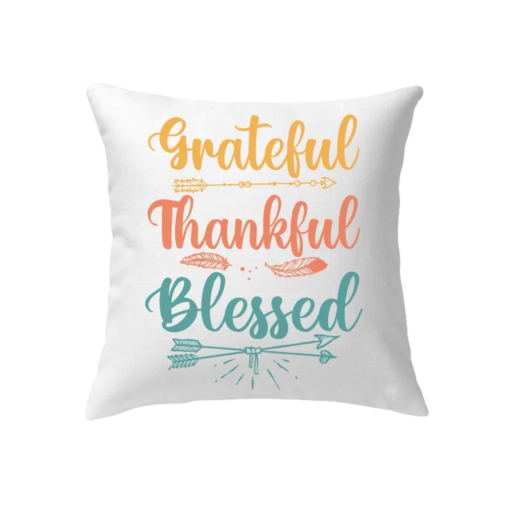 Jesus Pillow - Arrow, Feather Pillow - Gift For Christian - Grateful Thankful Blessed Throw Pillow