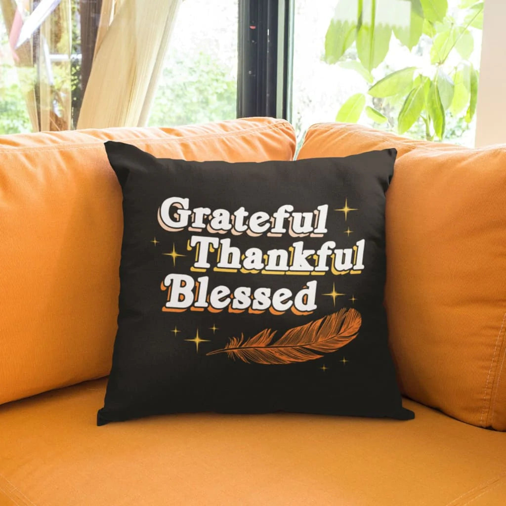 Bible Verse Pillow - Jesus Pillow - Feather Pillow - Gift For Christian - Grateful Thankful Blessed Pillow