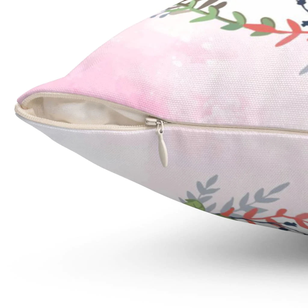 Bible Verse Pillow - Jesus Pillow - Flowers Wreath Pillow - Gift For Christian - He Is Before All Things Colossians 1:17 Pillow