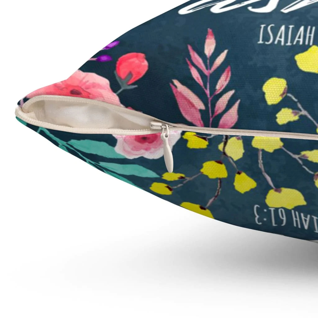 Bible Verse Pillow - Jesus Pillow - Gift For Christian - He Makes Beauty Out Of Ashes Isaiah 61:3 Pillow