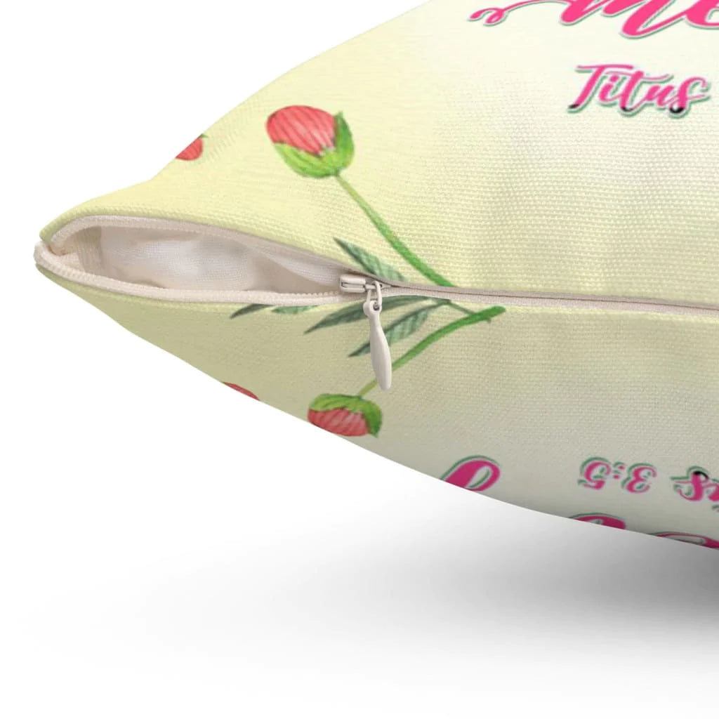 Bible Verse Pillow - Jesus Pillow - Gift For Christian - He Saved Us Because Of His Mercy Titus 3:5 Pillow