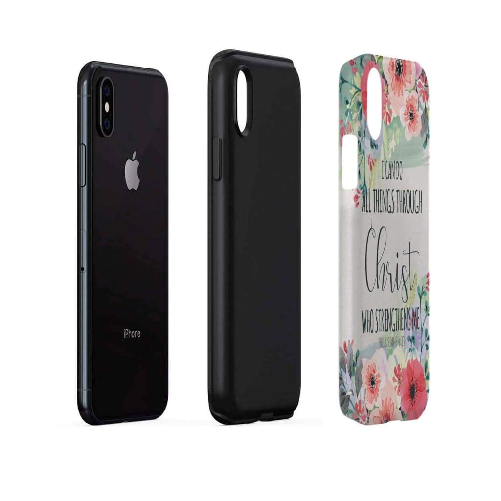 Inspirational Tough Phone Cases, Philippians 4:13 Phone Cases, I can do all things through Christ Phone Case - Christian Gift For Friend, Family