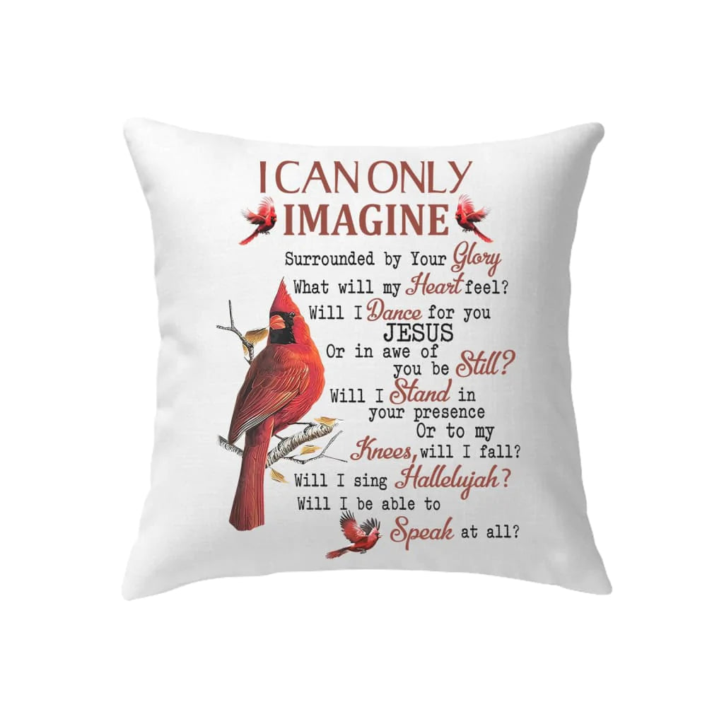 Bible Verse Pillow - Jesus Pillow - Cardinal Pillow - Gift For Christian - I can only imagine Pillow