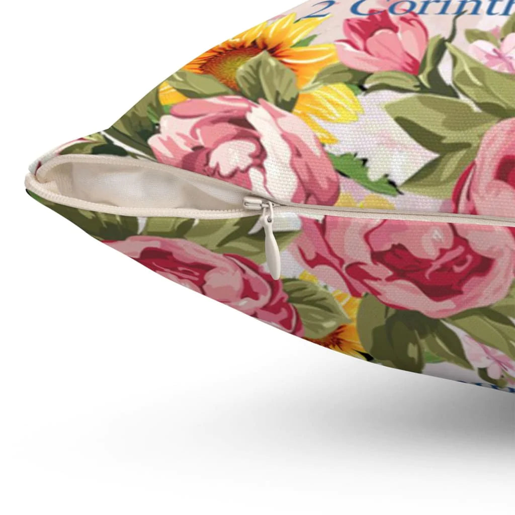 Jesus Pillow - Christian, Flowers Pillow - Gift For Christian - I will walk by faith even when I cannot see 2 Corinthians 5:7 Pillow