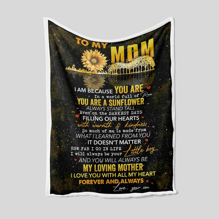 Personalized Mom Throw Blanket, To My Mom Sunflower Blanket, Mother's Day Gift, Blanket For Mom Gifts, Bed Sofa Home Decor