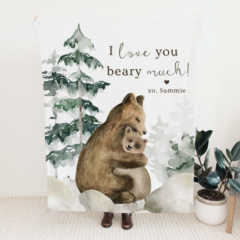 Personalized Blanket, Mothers Blanket, I Loved You Beary Much, Grandma Blanket, Mother's Day Gift, Grandma Gift, Blanket for Grandma,Bear Blanket