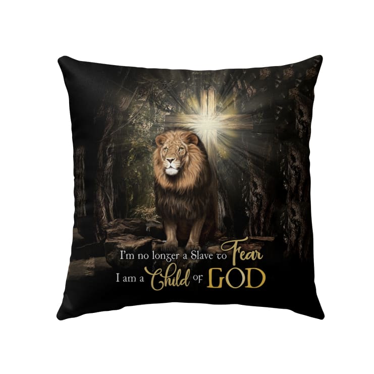 Jesus Pillow - Christian, Cross, Lion Pillow - Gift For Christian - I'm No Longer a Slave to Fear Pillow