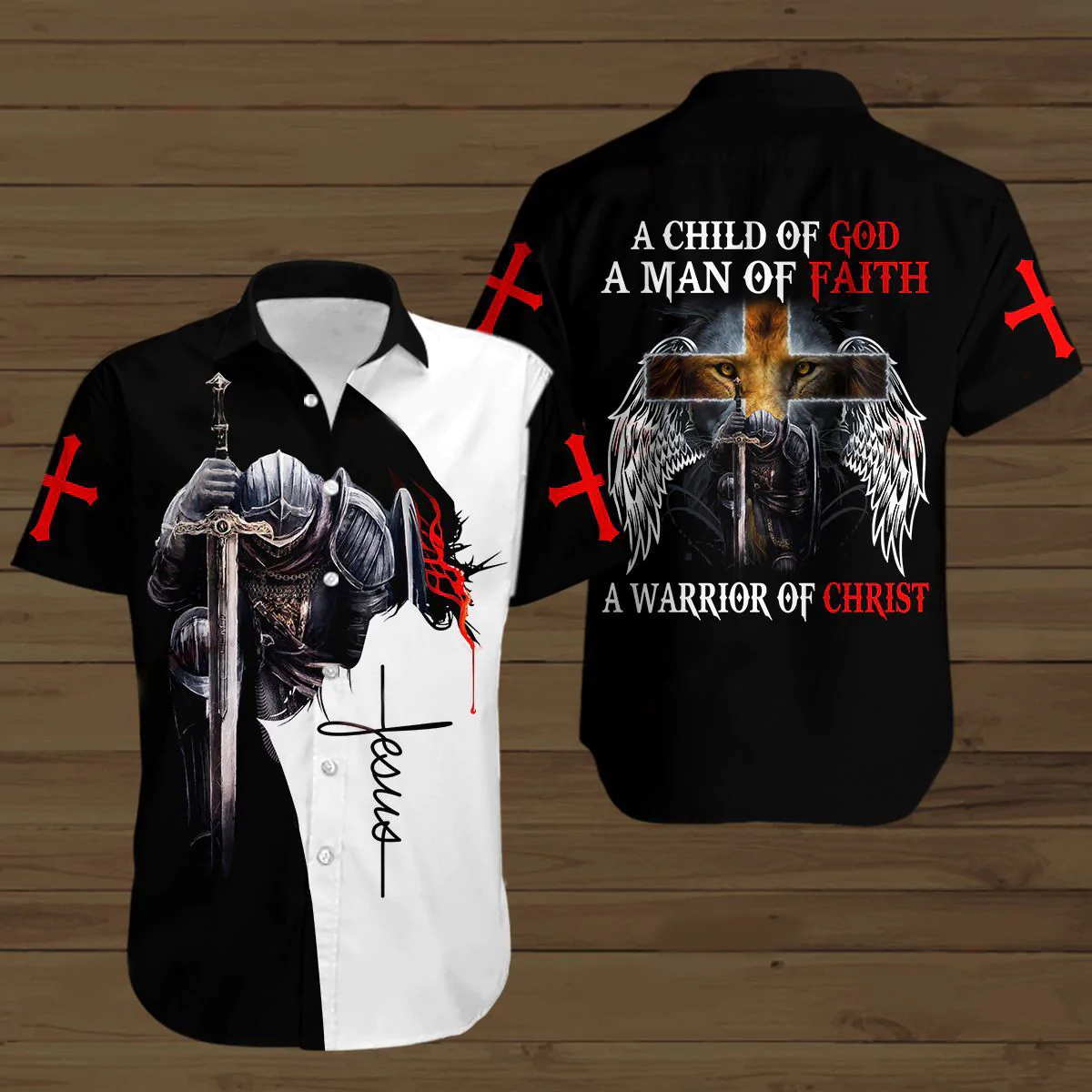 A Child Of God A Man Of Faith A Warrior Of Christ Printed 3D Hawaiin Shirt For Men and Women