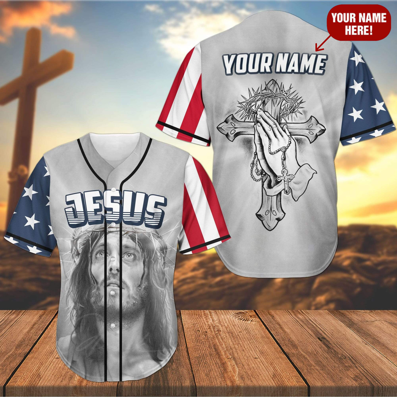 Personalized Jesus Baseball Jersey - Cross, Christ, Pray Baseball Jersey - Gift For Christians - The Savior Custom Baseball Jersey Shirt For Men Women
