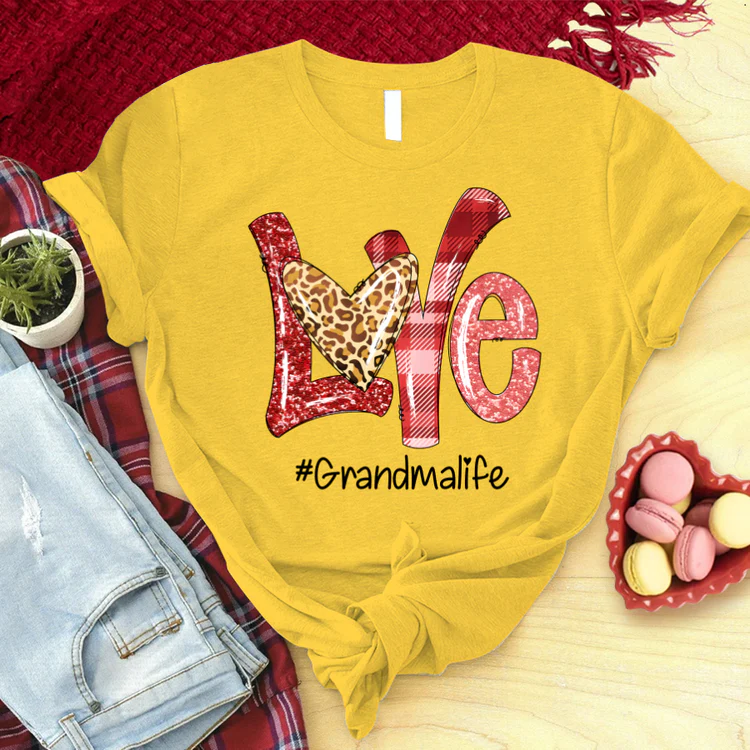 Valentine Love Grandma Life Custom Name T-Shirt, Mother's Day Personalized T-Shirt, Love Grandma Life T-Shirt - Gift For Granma, Mimi, Nana, Grammy