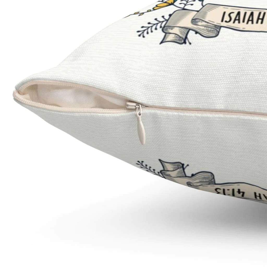 Bible Verse Pillow - Jesus Pillow - Christian, Flowers with Ribbon Pillow - Gift For Christian - Isaiah 41:13 Do not fear I will help you Pillow