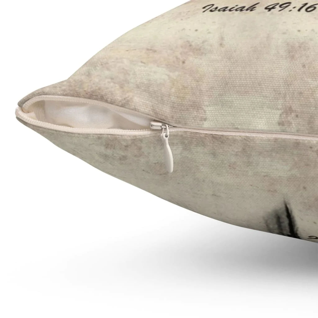 Bible Verse Pillow - Jesus Pillow - Christian, Jesus Hand Pillow - Gift For Christian - Isaiah 49:16 Pillow